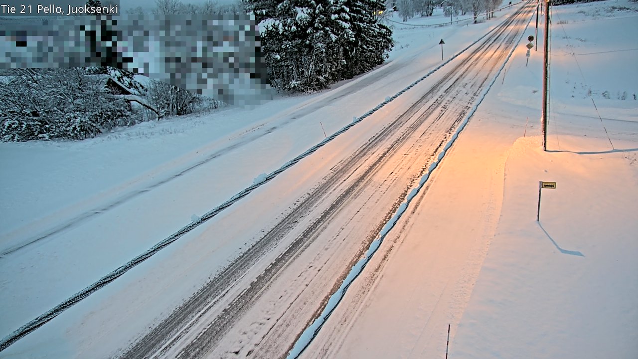 Weather Camera Image Road 21 Pello Juoksenki, Pello, Lappi
