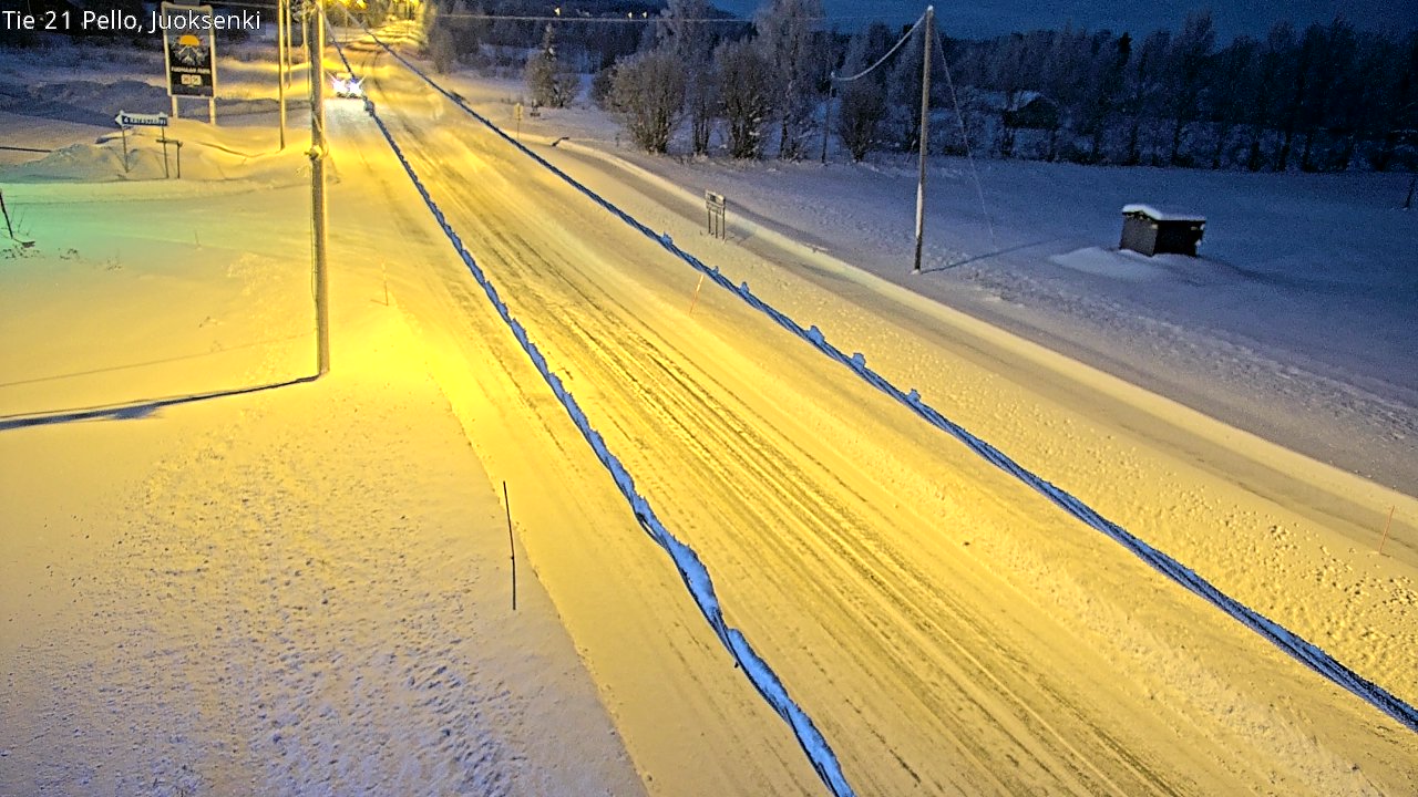Weather Camera Image Road 21 Pello Juoksenki, Pello, Lappi