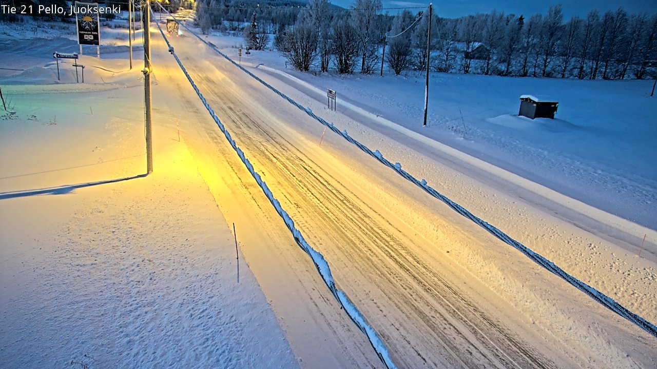 Weather Camera Image Road 21 Pello Juoksenki, Pello, Lappi