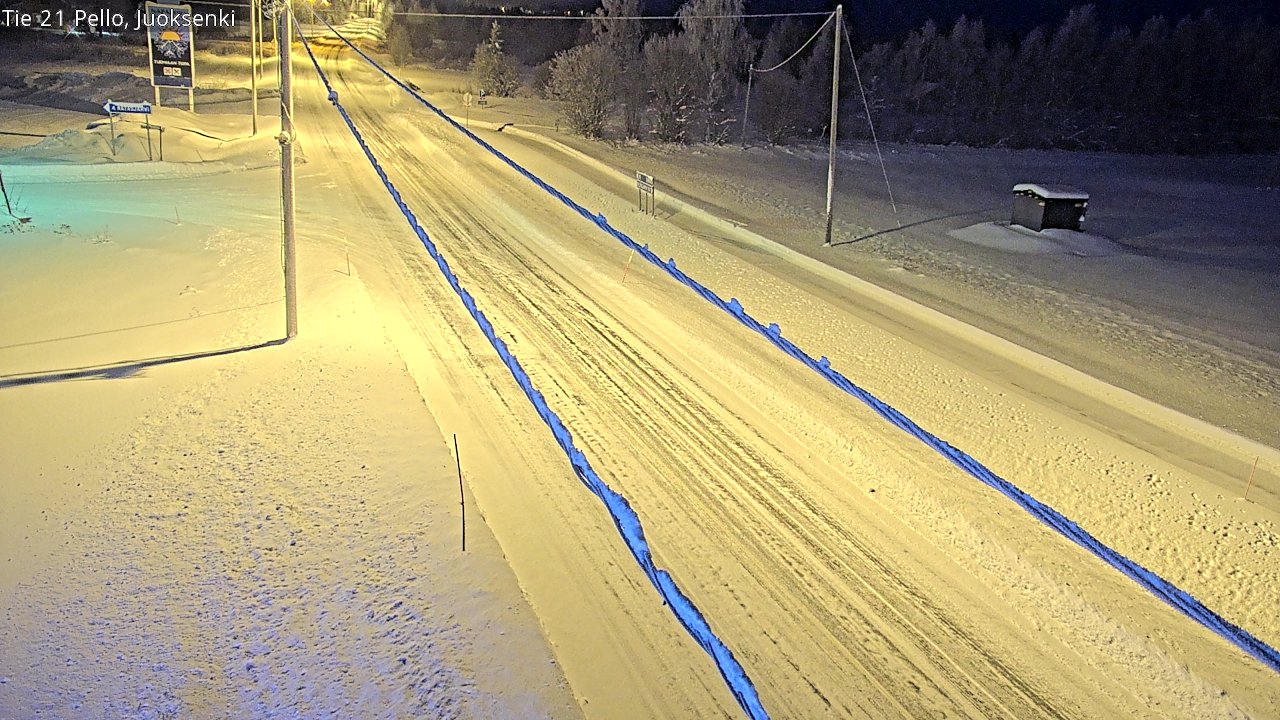 Weather Camera Image Väg 21 Pello Juoksenki, Pello, Lappi
