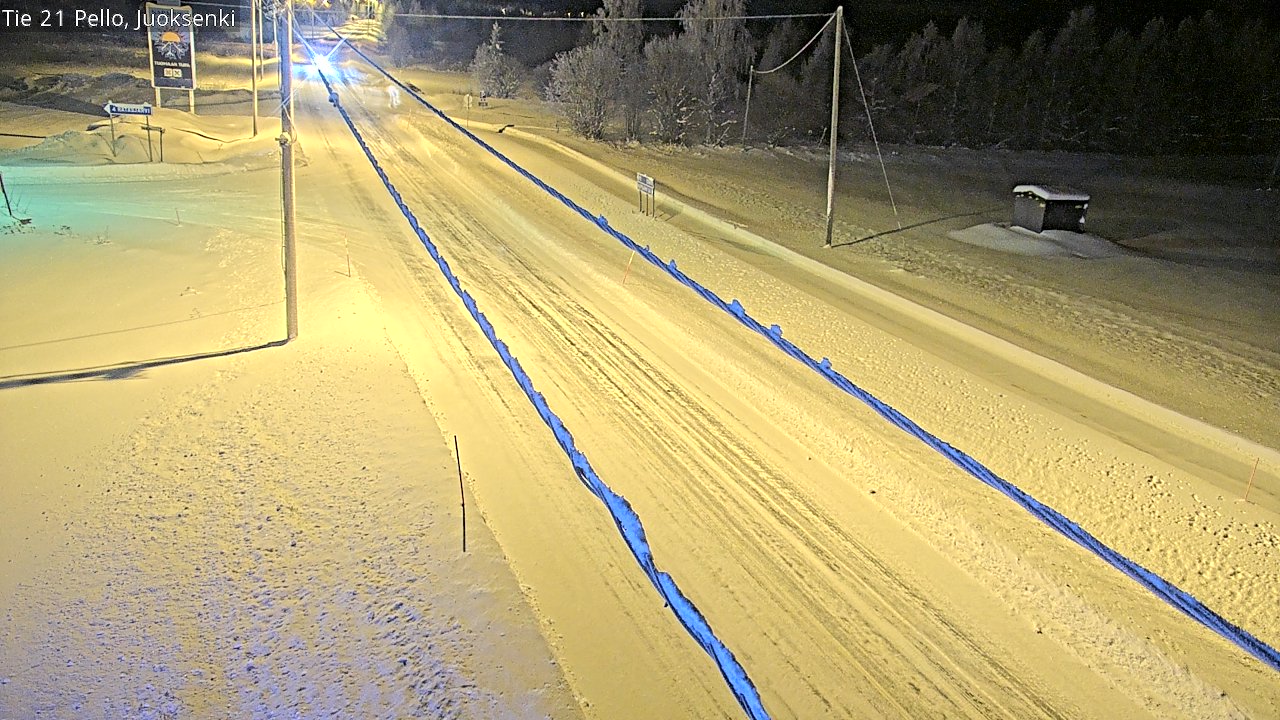 Weather Camera Image Road 21 Pello Juoksenki, Pello, Lappi