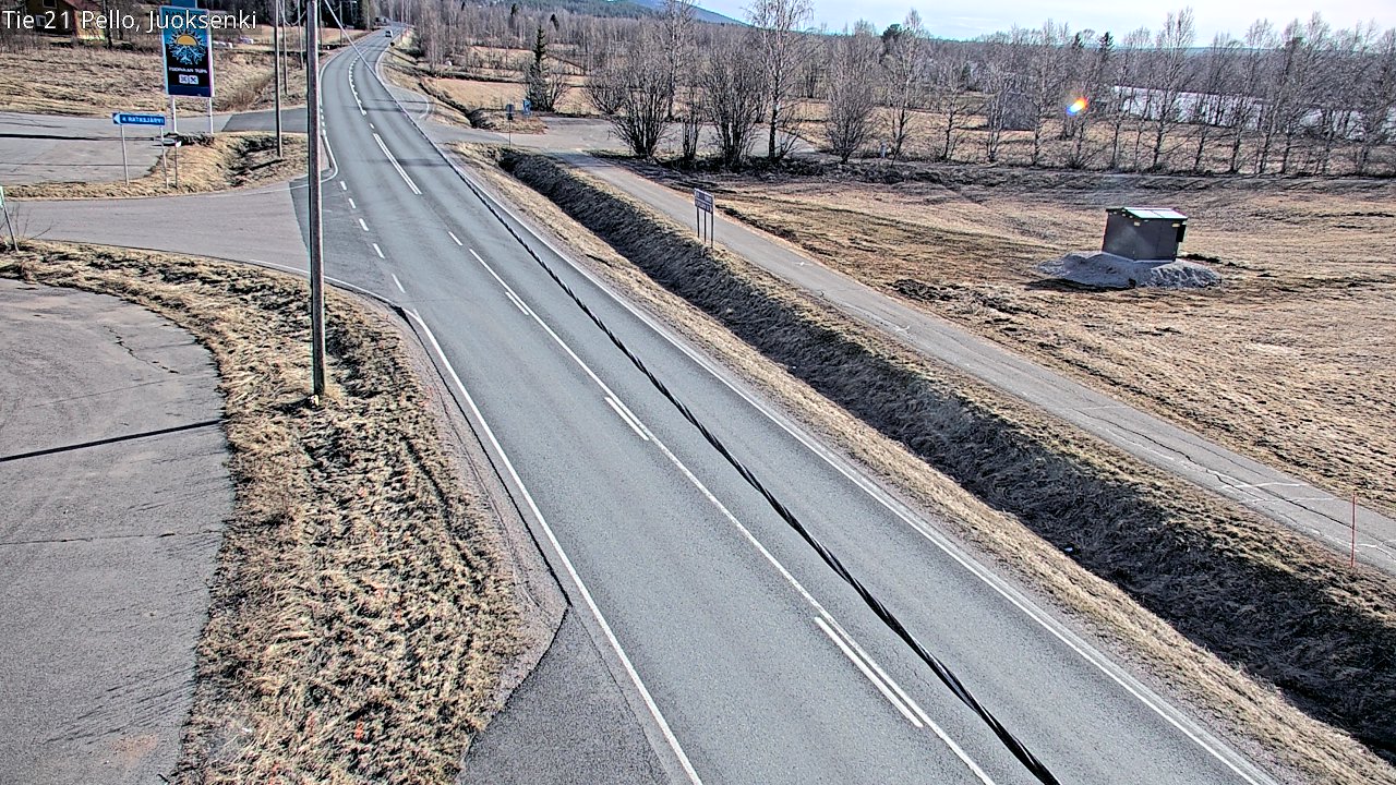 Weather Camera Image Väg 21 Pello Juoksenki, Pello, Lappi