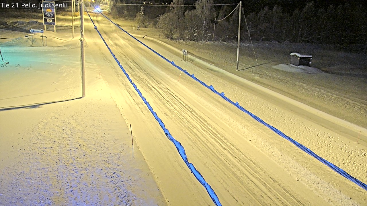 Weather Camera Image Road 21 Pello Juoksenki, Pello, Lappi