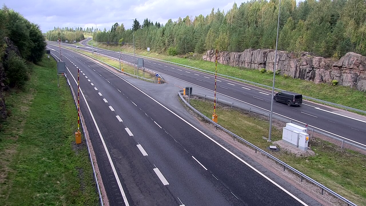 Kelikamerat Kuva Tie 1 Lohja, Tervakorpi, puomi länsi, Lohja, Uusimaa